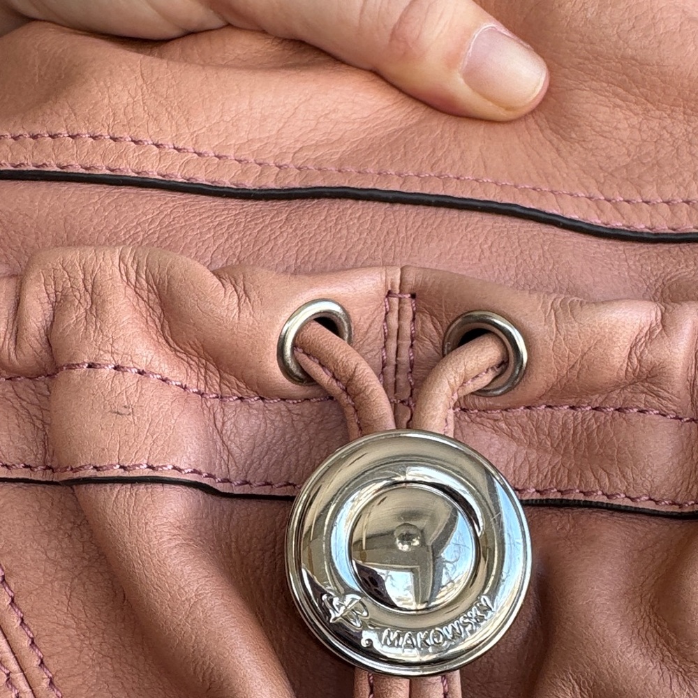 b. makowsky Soft Pink Leather Hobo Shoulder Bag - Picture 2 of 8